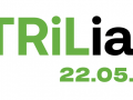 Nowoczesne logo wydarzenia o nazwie „TRIliada”. Słowo „TRIliada” zapisane jest dużą, pogrubioną czcionką – litery „TRI” mają intensywny, jaskrawozielony kolor (lime green), natomiast część „liada” jest w kolorze czarnym. Pod nazwą znajduje się data wydarzenia: „22.05.2025”, również w jaskrawozielonym kolorze. Całość utrzymana jest w czystym i nowoczesnym stylu graficznym.